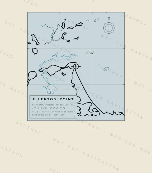 Allerton Point chart, the full artwork printed on the back