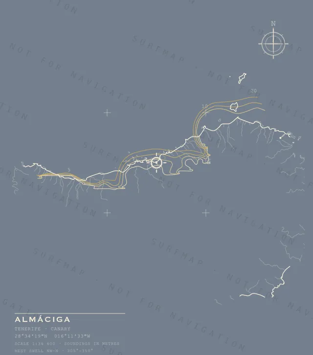 Almáciga chart, the full artwork printed on the back