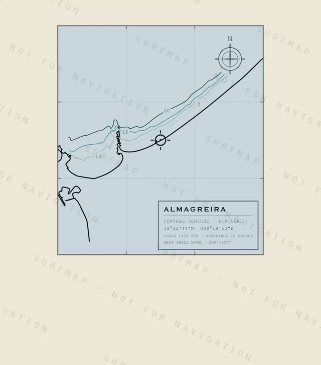 Almagreira chart, the full artwork printed on the back