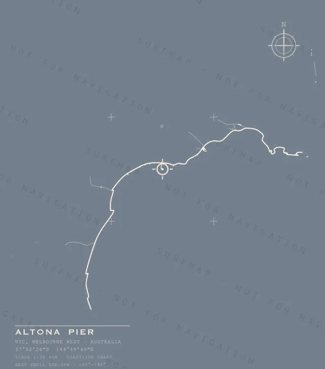 Altona Pier chart, the full artwork printed on the back
