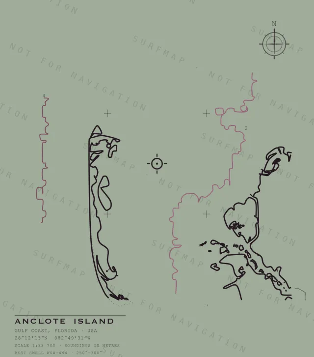 Anclote Island chart, the full artwork printed on the back
