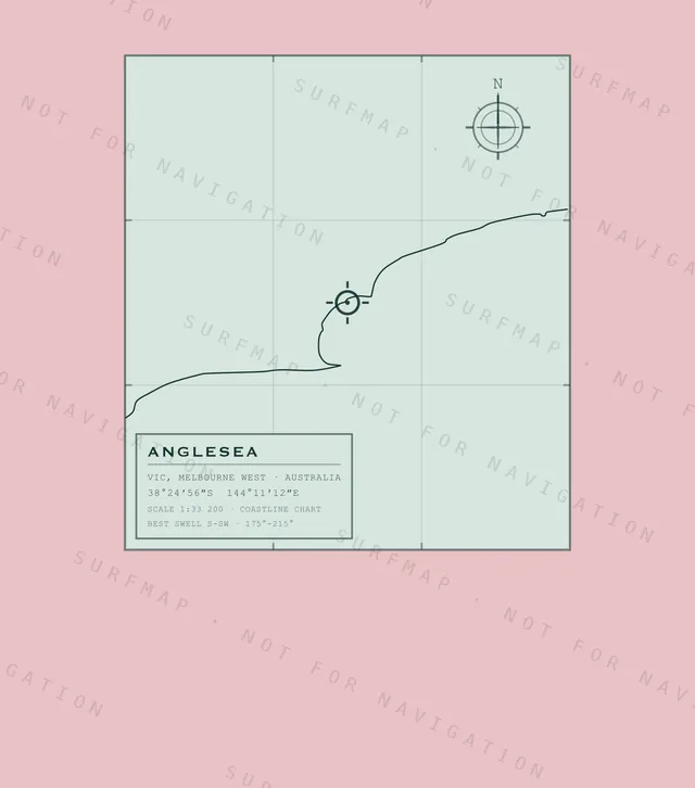 Anglesea chart, the full artwork printed on the back