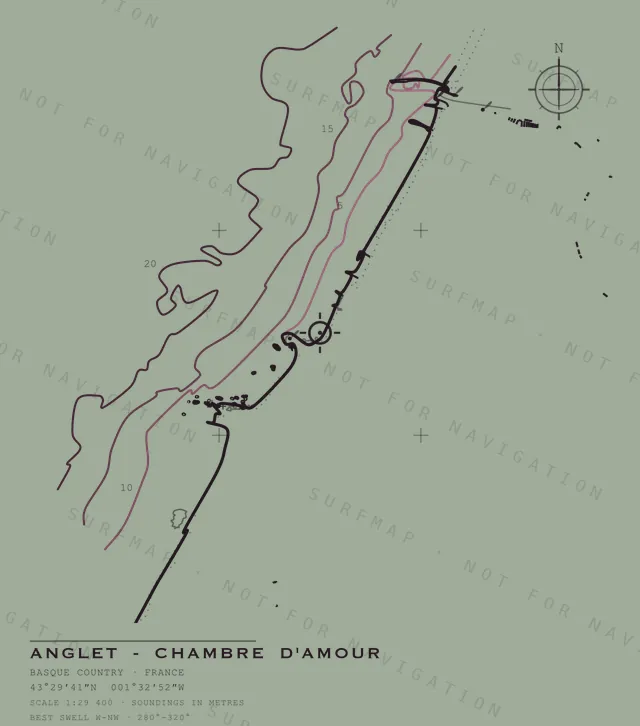 Anglet - Chambre d'Amour chart, the full artwork printed on the back
