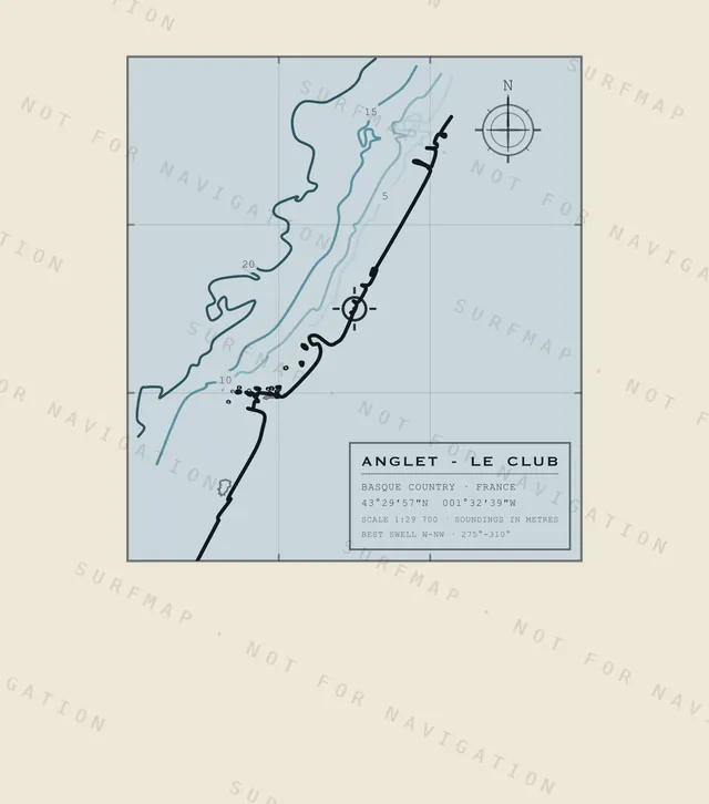 Anglet - Le Club chart, the full artwork printed on the back