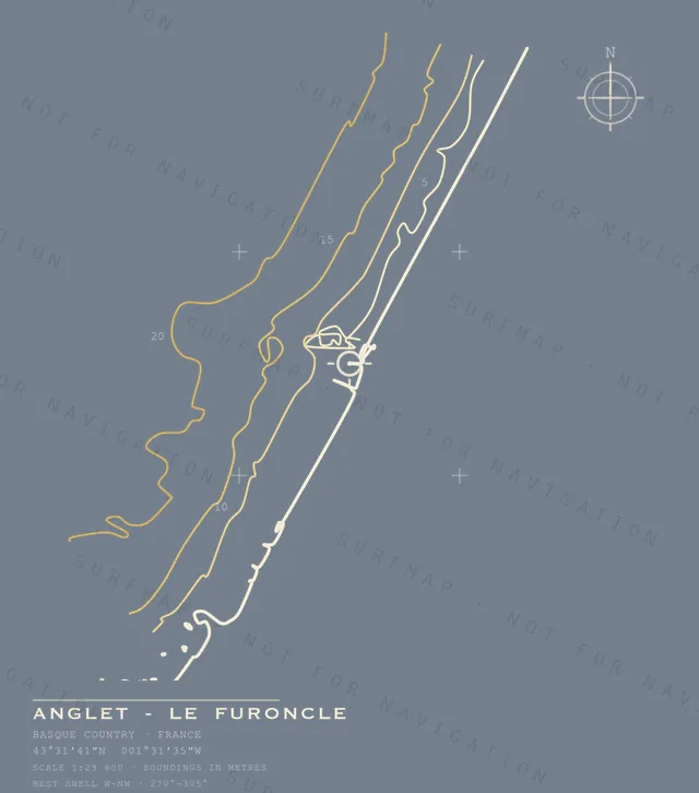 Anglet - Le Furoncle chart, the full artwork printed on the back