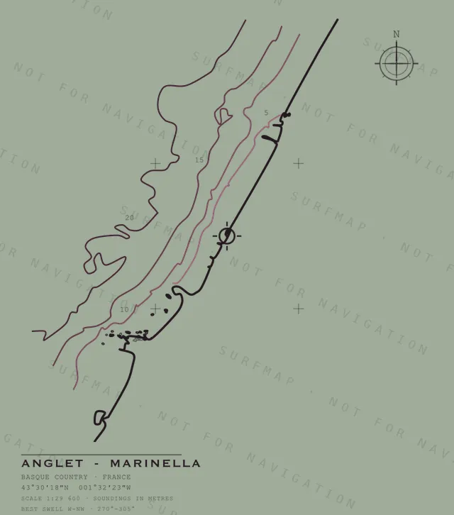 Anglet - Marinella chart, the full artwork printed on the back