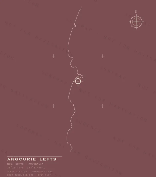 Angourie Lefts chart, the full artwork printed on the back