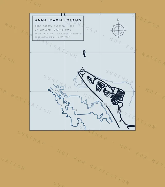 Anna Maria Island chart, the full artwork printed on the back