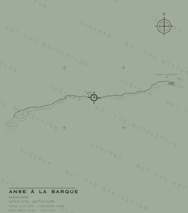 Anse à la Barque chart, the full artwork printed on the back