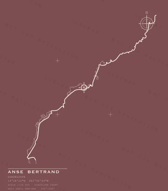 Anse Bertrand chart, the full artwork printed on the back