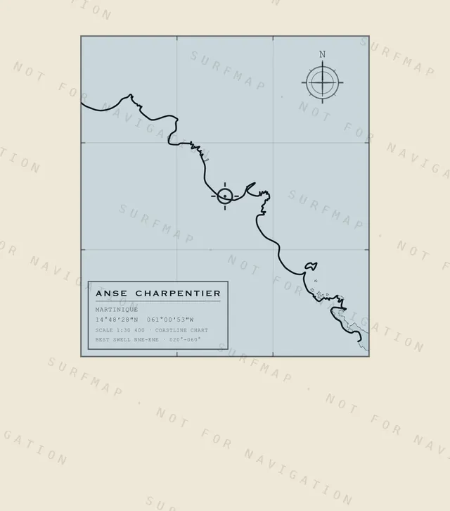 Anse Charpentier chart, the full artwork printed on the back