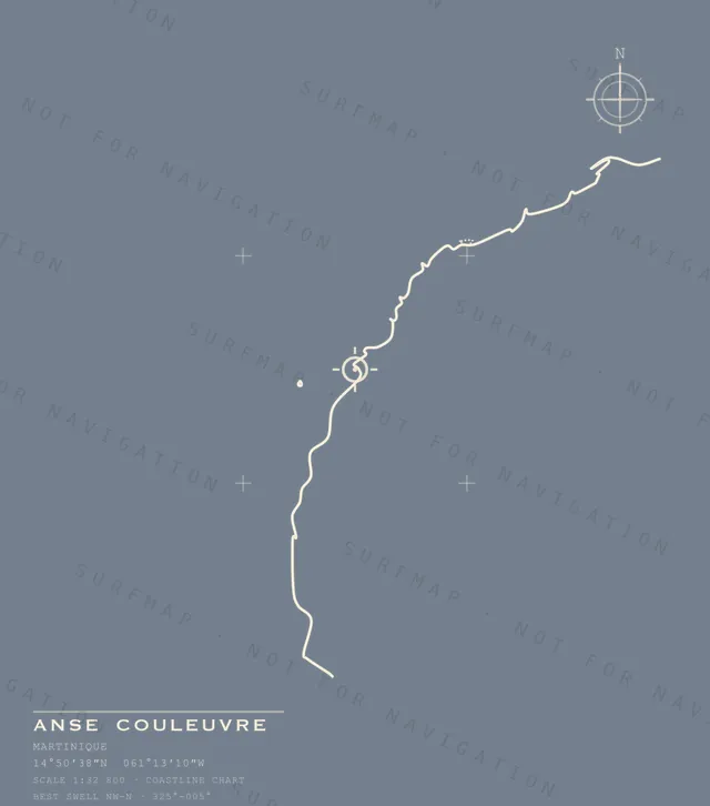 Anse Couleuvre chart, the full artwork printed on the back