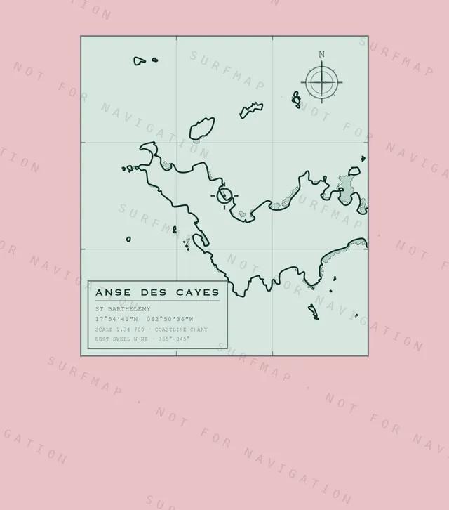 Anse des Cayes chart, the full artwork printed on the back