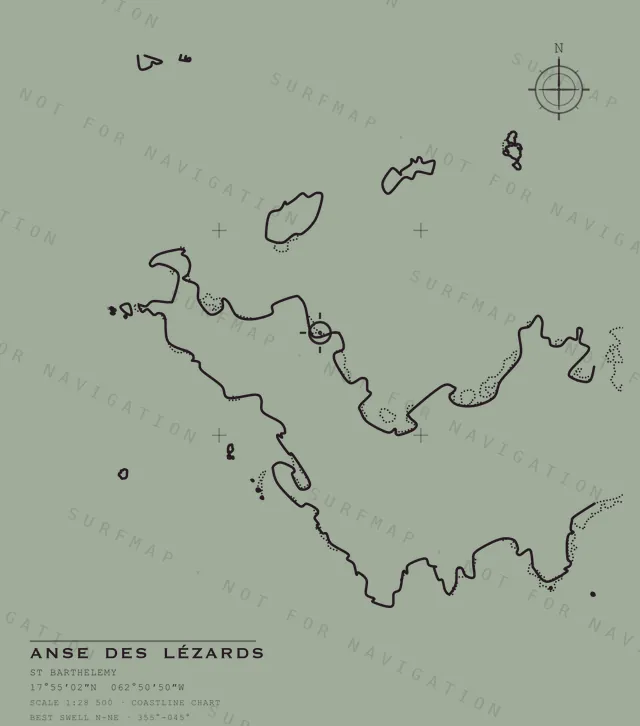 Anse des Lézards chart, the full artwork printed on the back