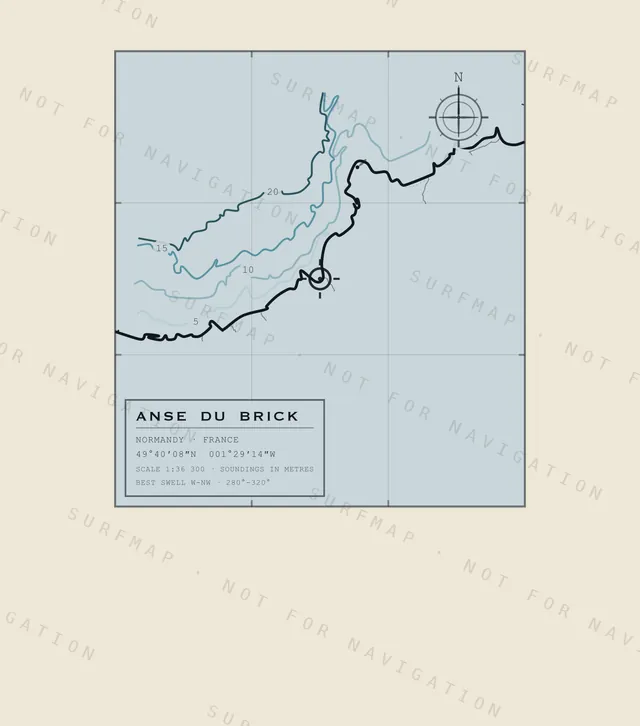 Anse du Brick chart, the full artwork printed on the back