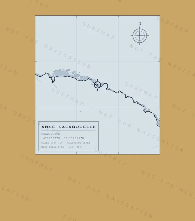 Anse Salabouelle chart, the full artwork printed on the back