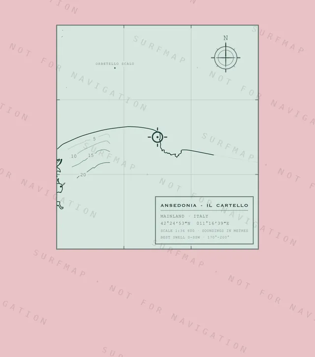 Ansedonia - Il Cartello chart, the full artwork printed on the back