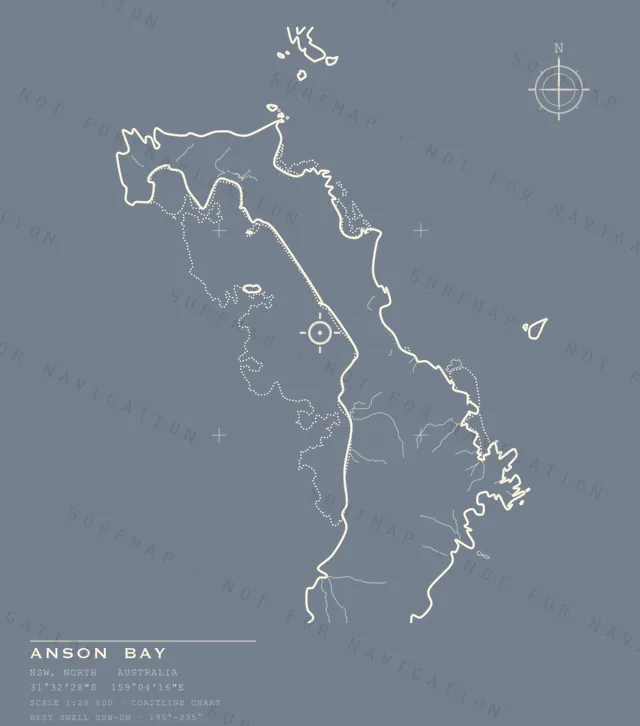 Anson Bay chart, the full artwork printed on the back