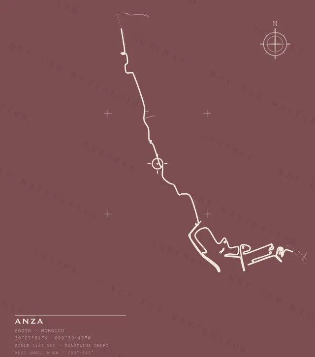 Anza chart, the full artwork printed on the back