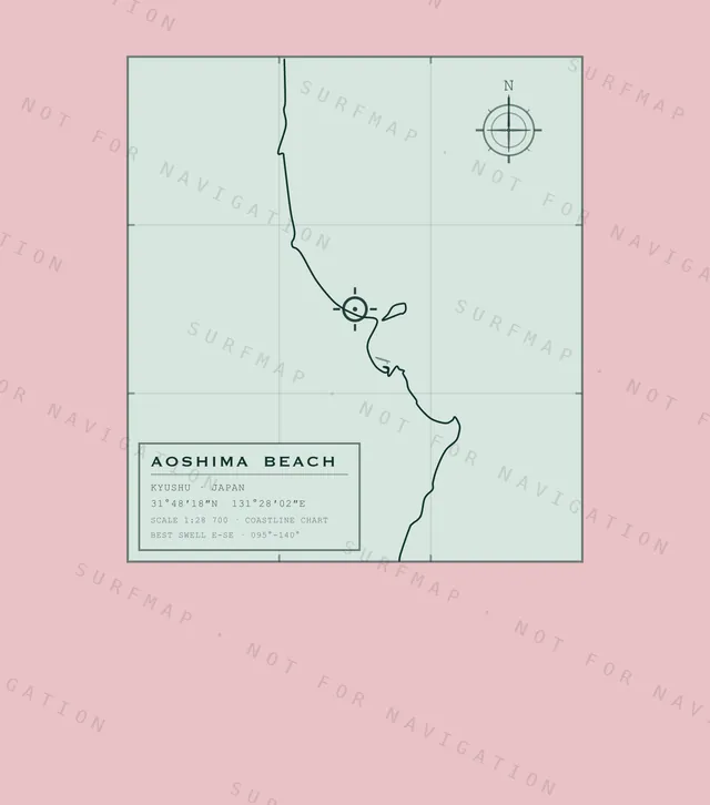 Aoshima Beach chart, the full artwork printed on the back