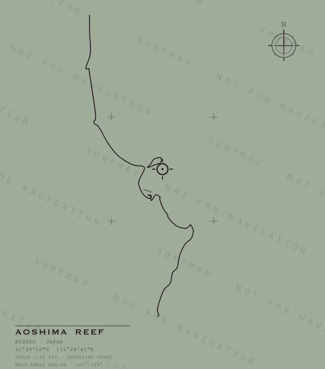 Aoshima Reef chart, the full artwork printed on the back