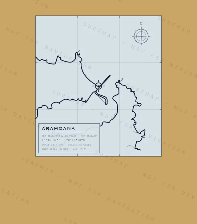Aramoana chart, the full artwork printed on the back