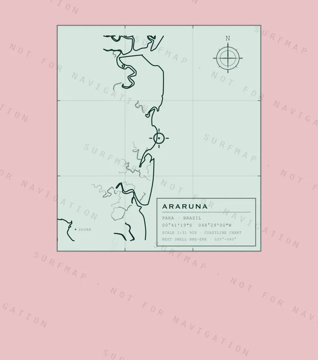 Araruna chart, the full artwork printed on the back