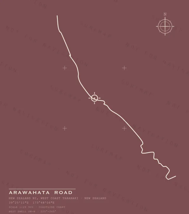 Arawahata Road chart, the full artwork printed on the back
