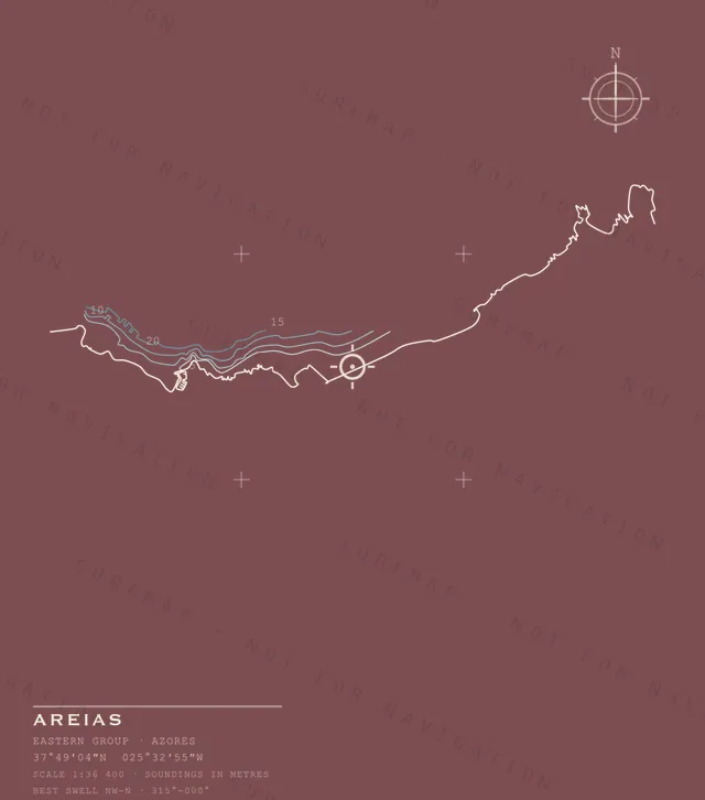 Areias chart, the full artwork printed on the back