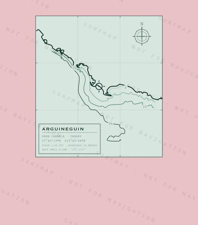 Arguineguin chart, the full artwork printed on the back