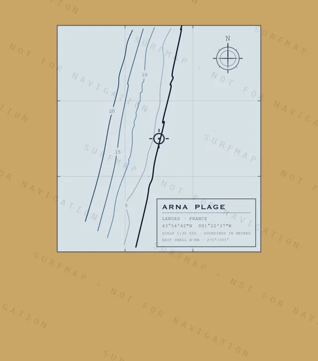 Arna Plage chart, the full artwork printed on the back