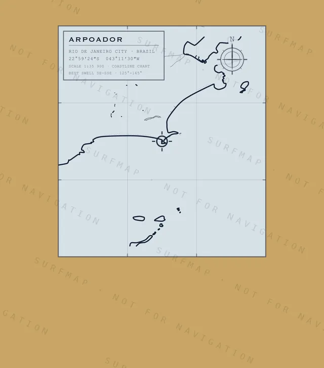 Arpoador chart, the full artwork printed on the back
