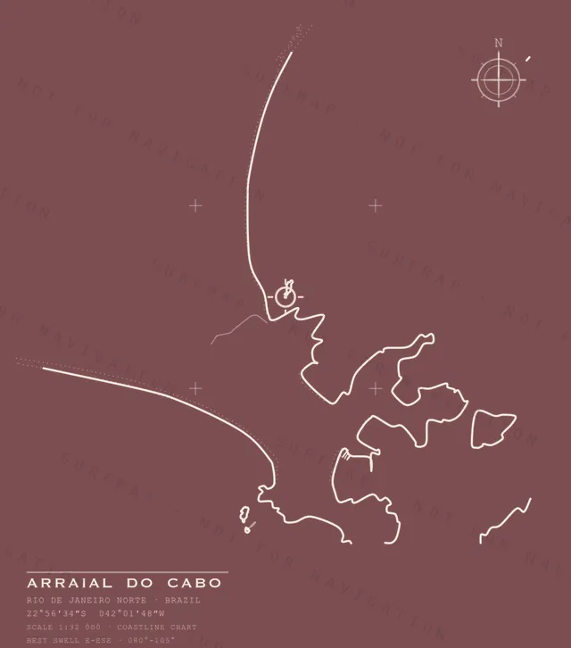 Arraial do Cabo chart, the full artwork printed on the back