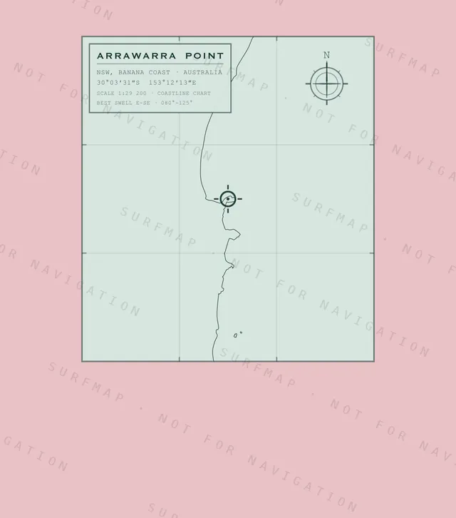Arrawarra Point chart, the full artwork printed on the back