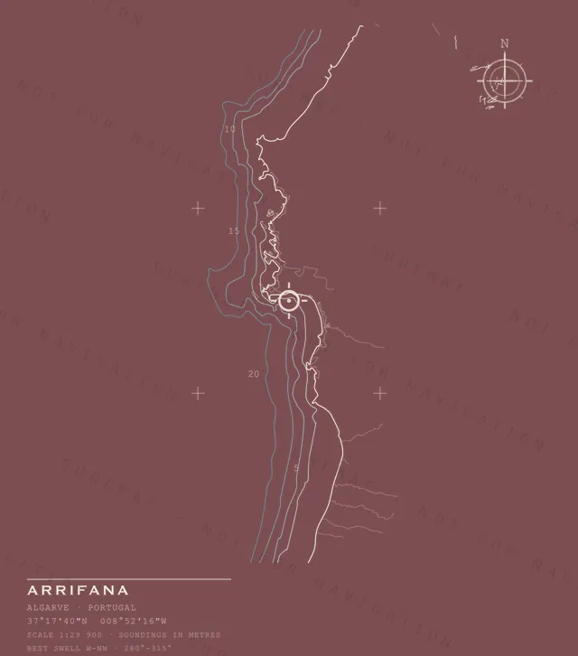 Arrifana chart, the full artwork printed on the back