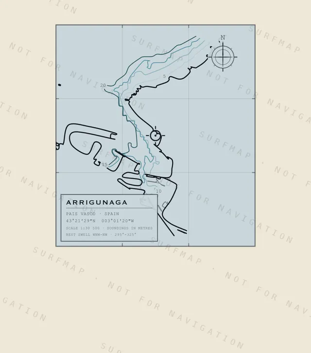 Arrigunaga chart, the full artwork printed on the back