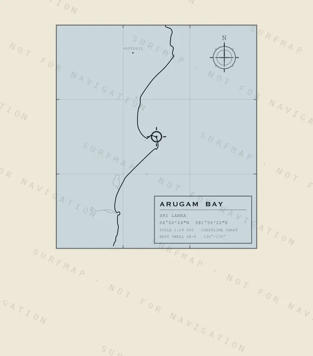 Arugam Bay chart, the full artwork printed on the back