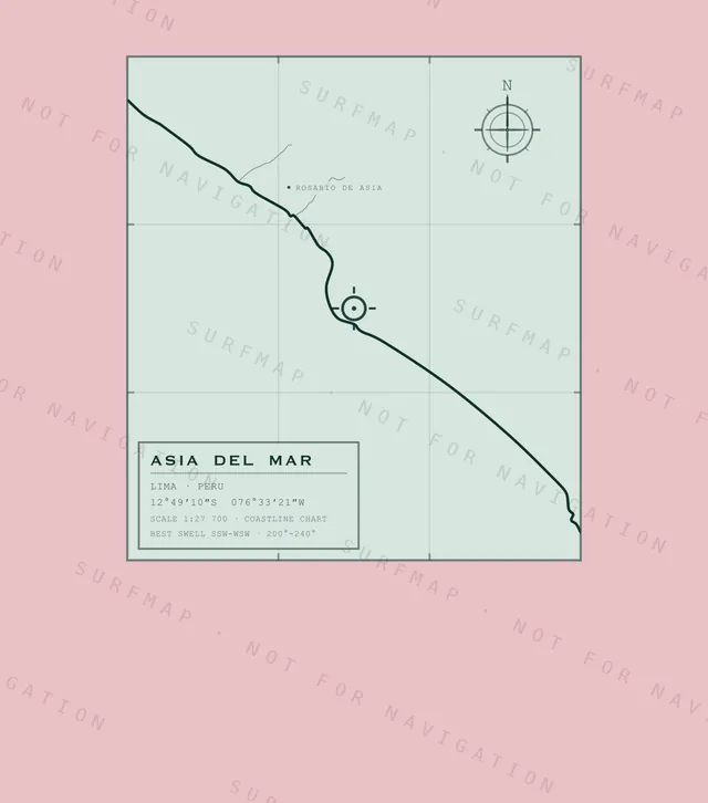 Asia del Mar chart, the full artwork printed on the back