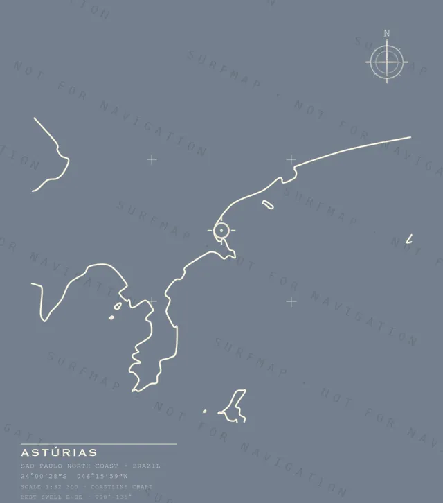 Astúrias chart, the full artwork printed on the back