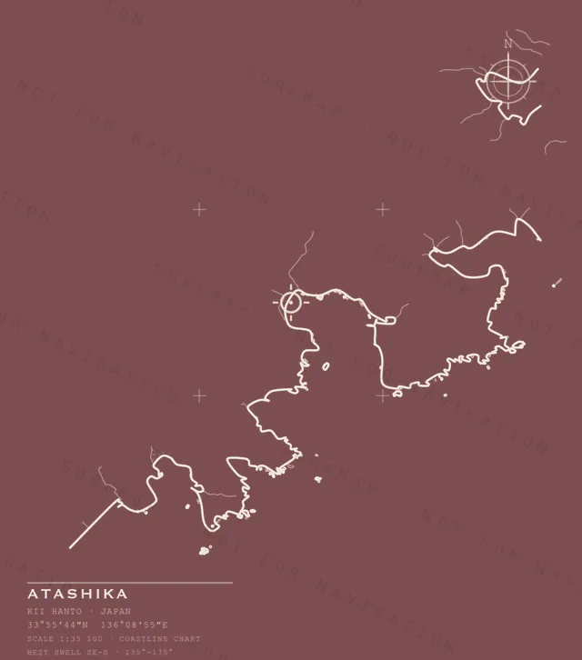 Atashika chart, the full artwork printed on the back