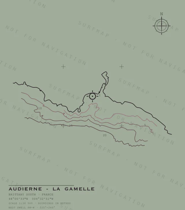 Audierne - La Gamelle chart, the full artwork printed on the back