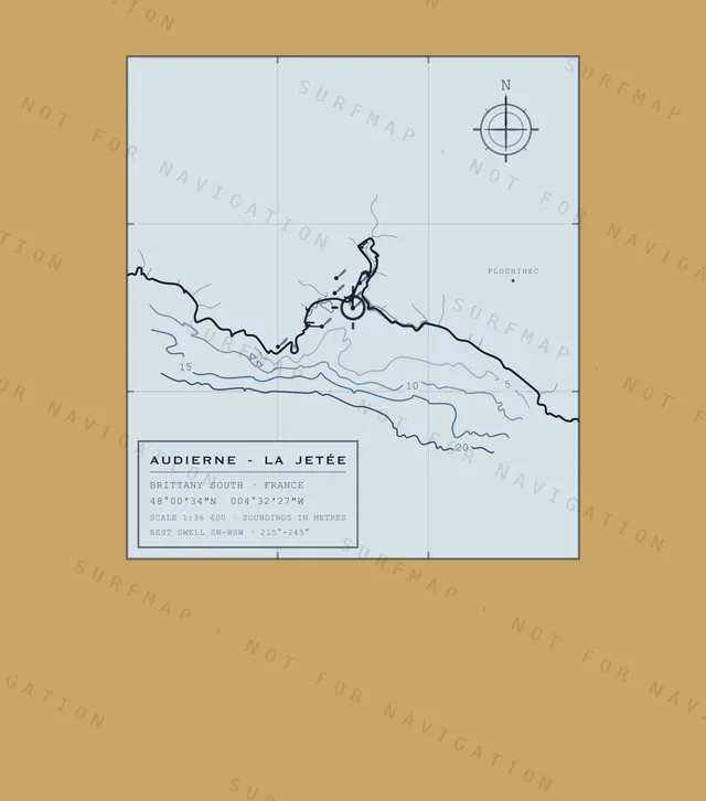 Audierne - La Jetée chart, the full artwork printed on the back