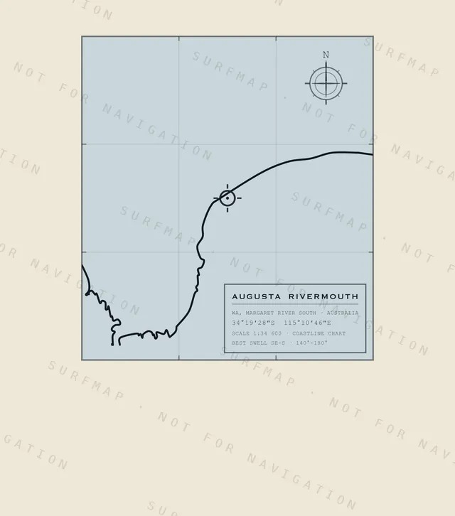 Augusta Rivermouth chart, the full artwork printed on the back