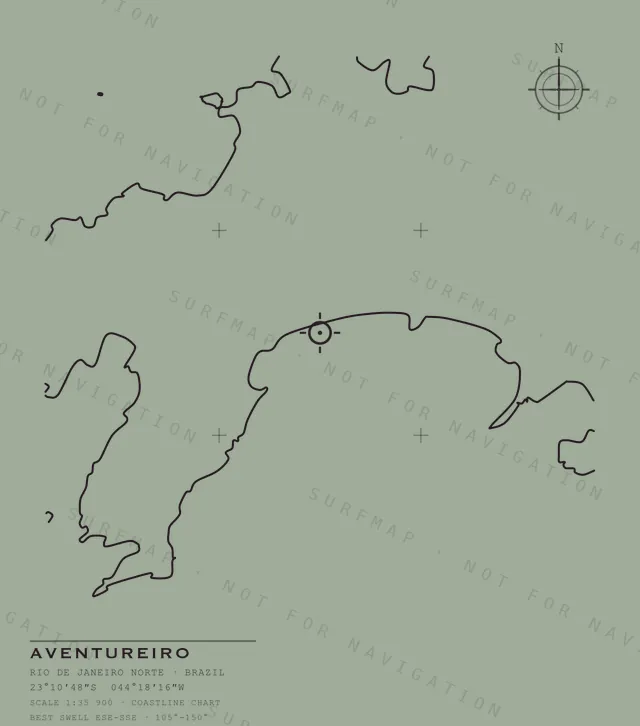 Aventureiro chart, the full artwork printed on the back