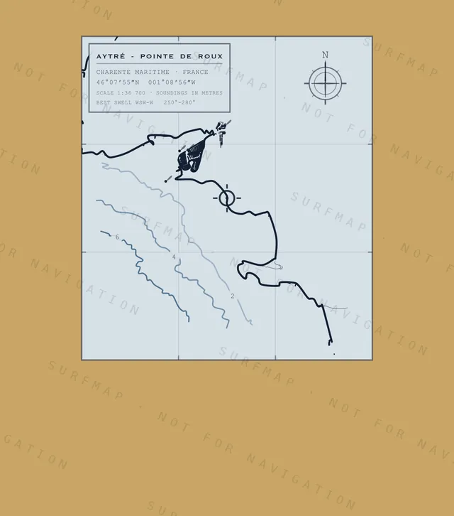 Aytré - Pointe de Roux chart, the full artwork printed on the back