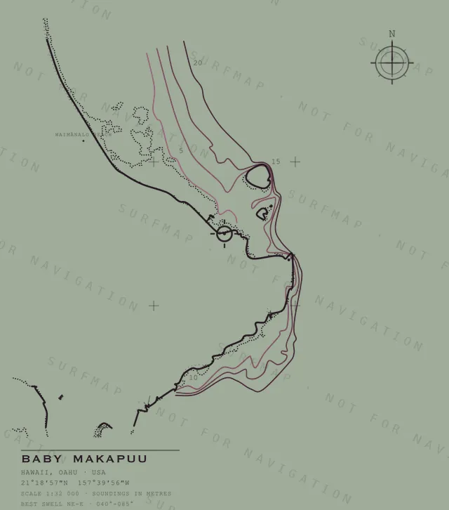 Baby Makapuu chart, the full artwork printed on the back
