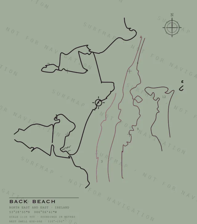 Back Beach chart, the full artwork printed on the back