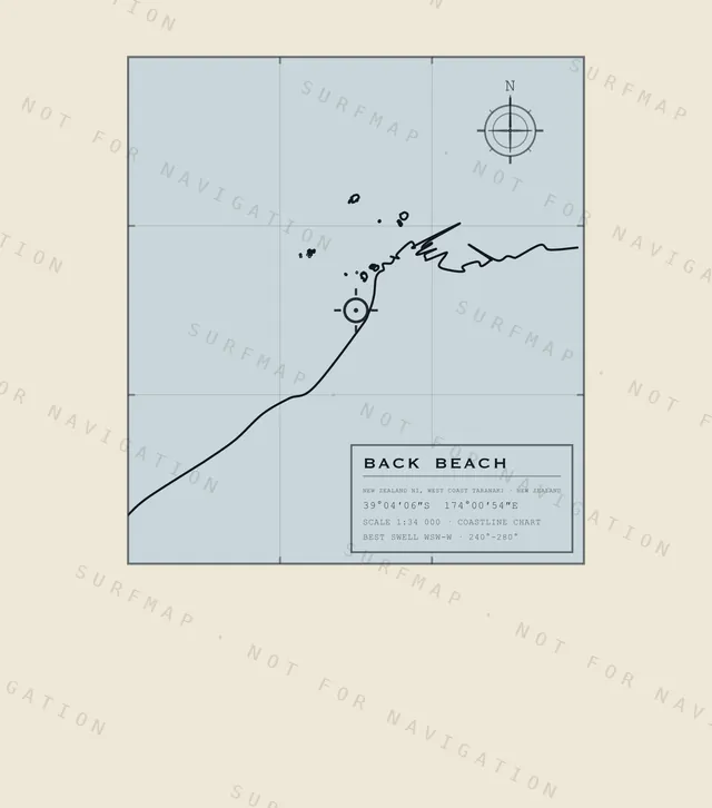 Back Beach chart, the full artwork printed on the back