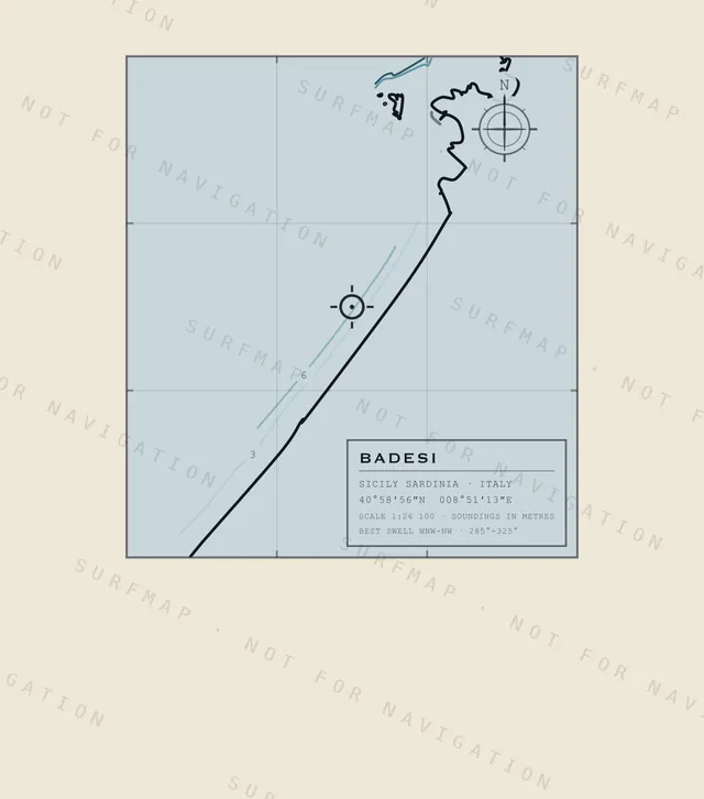 Badesi chart, the full artwork printed on the back