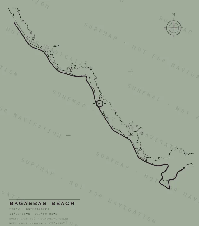 Bagasbas Beach chart, the full artwork printed on the back